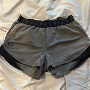 Under Armour Gray and Black Athletic Shorts Lightweight Performance
